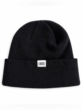 Audi Black Knit Beanie Hat Unisex One Size